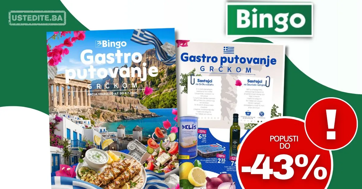Bingo akcija GASTRO PUTIVANJE GRČKOM 6-8.7.2026.