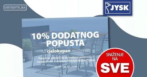 Jysk POPUST NA SVE 22-26.7.2026.