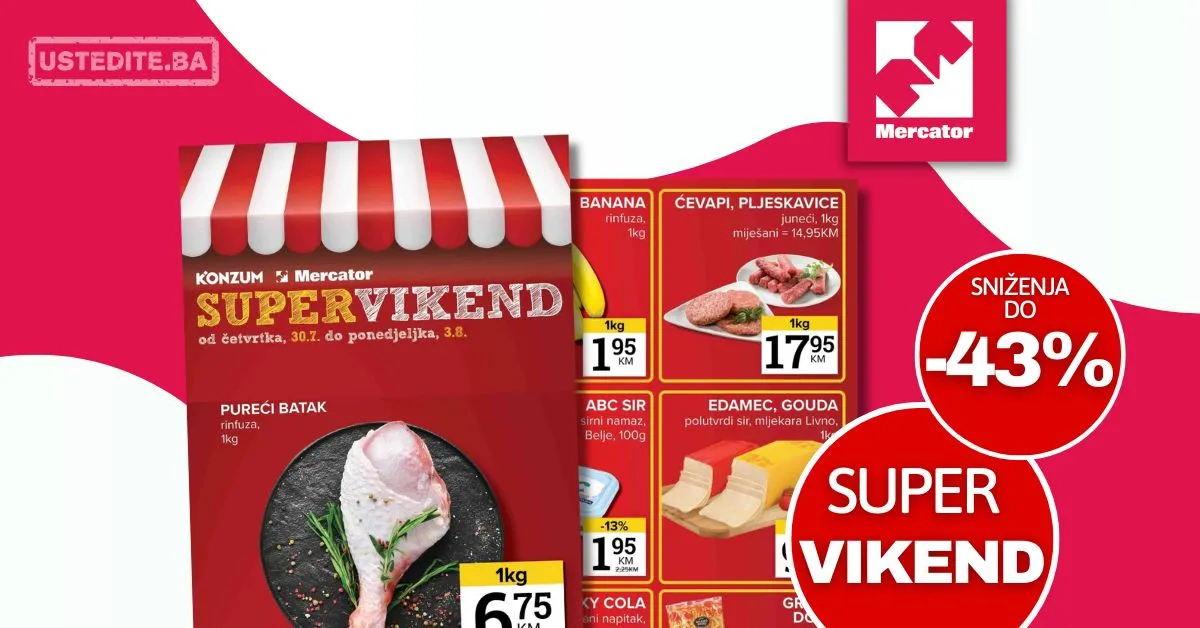 Mercator vikend akcija 30.7-3.8.2026.