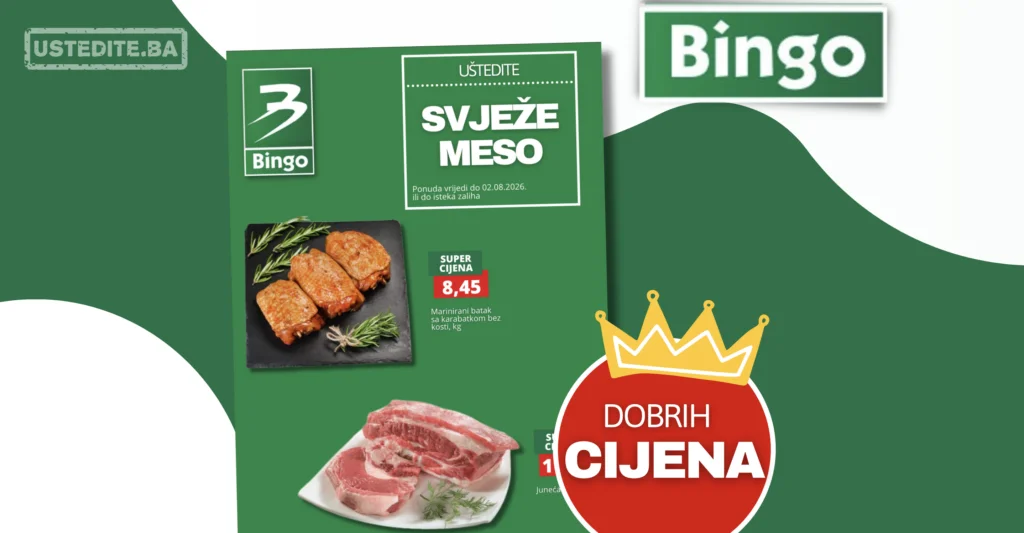 Bingo akcija MESNICA - sniženje do 2.8.2026.