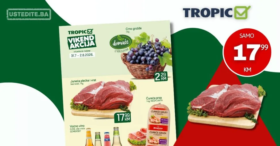 Tropic vikend akcija 31.7-2.8.2026.