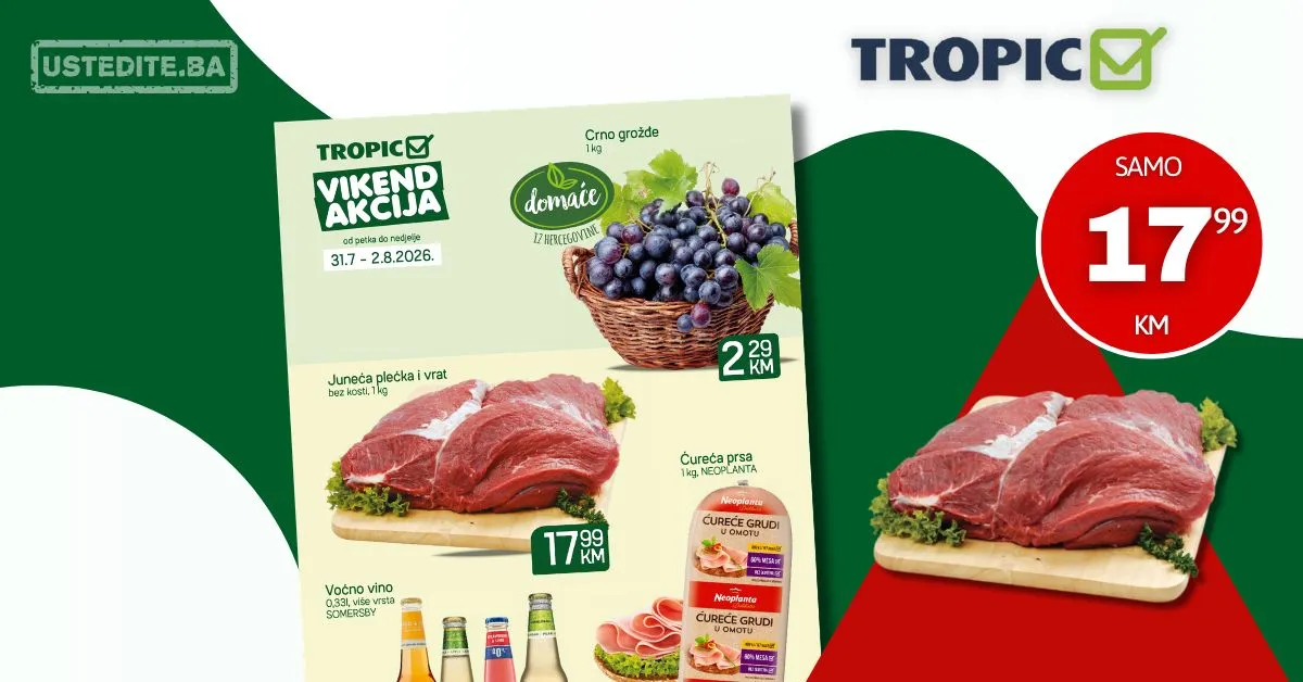 Tropic vikend akcija 31.7-2.8.2026.
