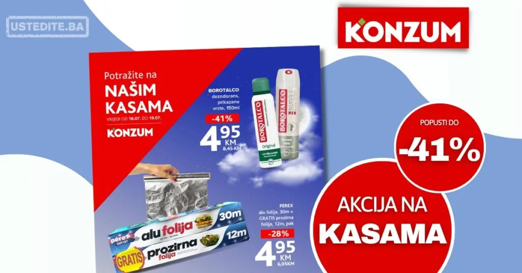 Konzum AKCIJA NA KASAMA 16-19.7.2026.