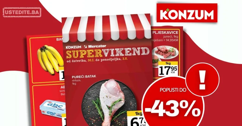 Konzum vikend akcija 30.7-3.8.2026.