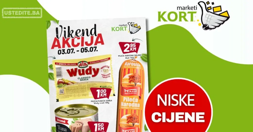 Kort vikend akcija 3-5.7.2026.