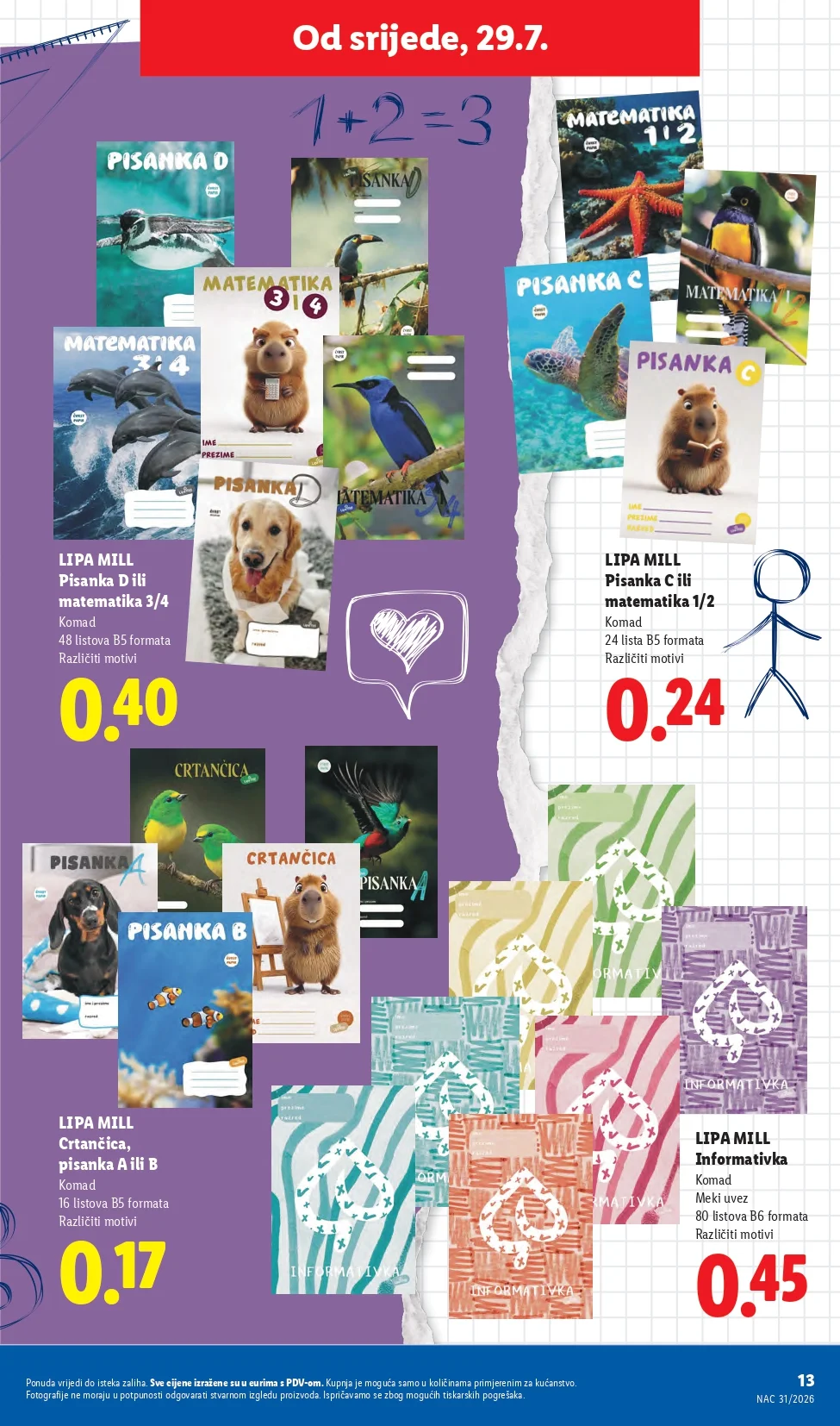Lidl katalog HRVATSKA/SVE ZA ŠKOLU 29.7.2026. do isteka zaliha - str. 13