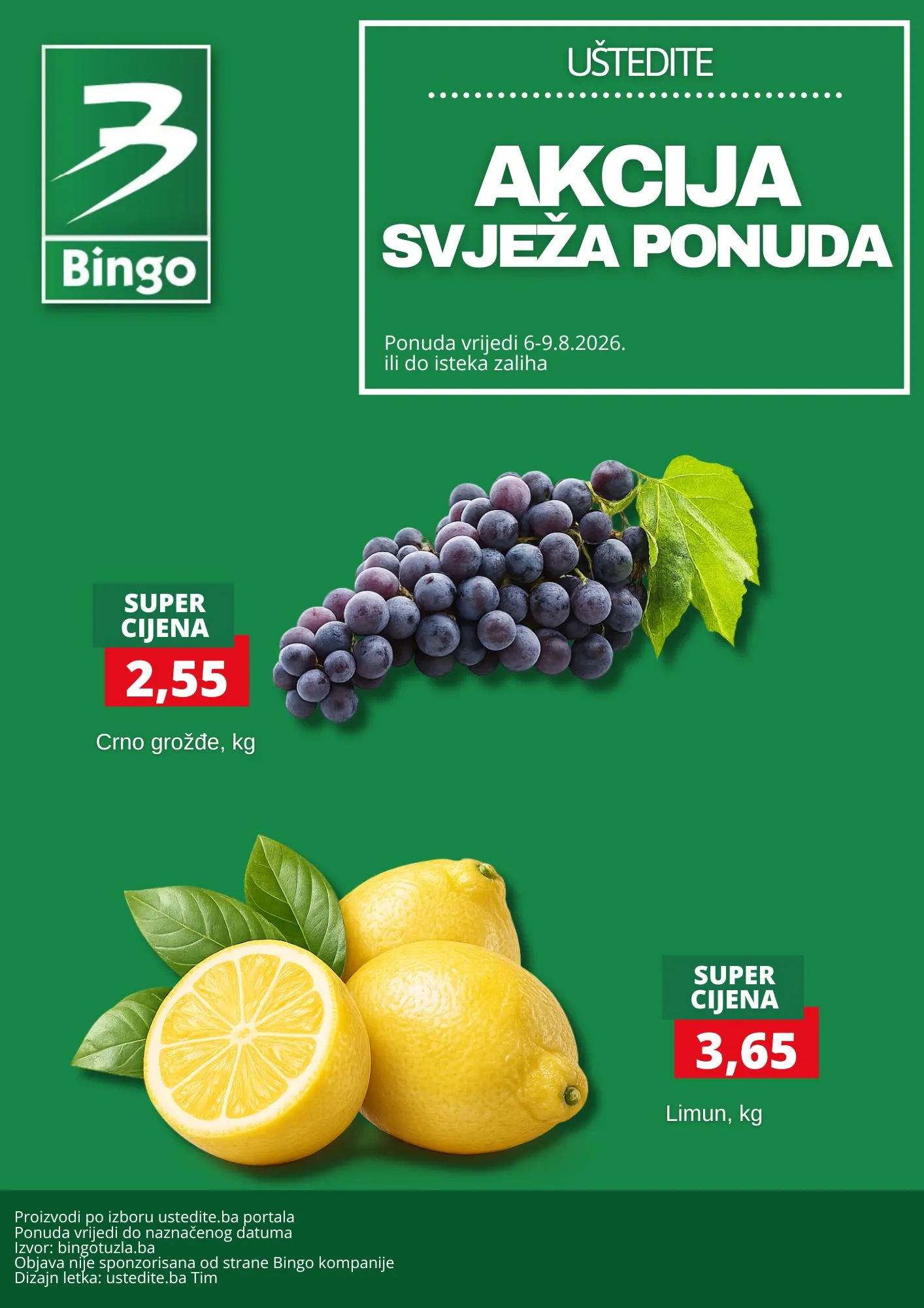 Bingo akcija SVJEŽA PONUDA 6-9.8.2026. - str. 1
