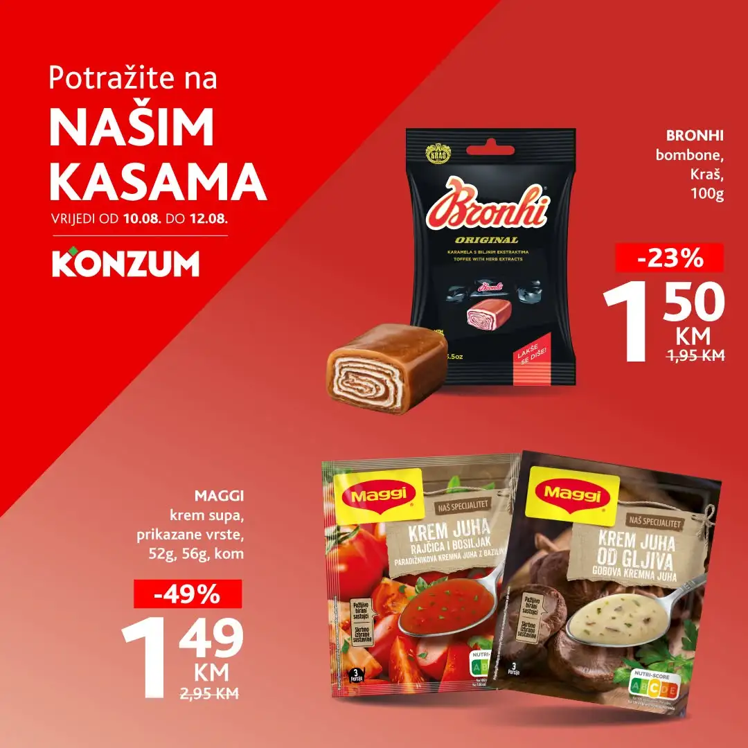 Konzum AKCIJA NA KASAMA 10-12.8.2026. - str. 1