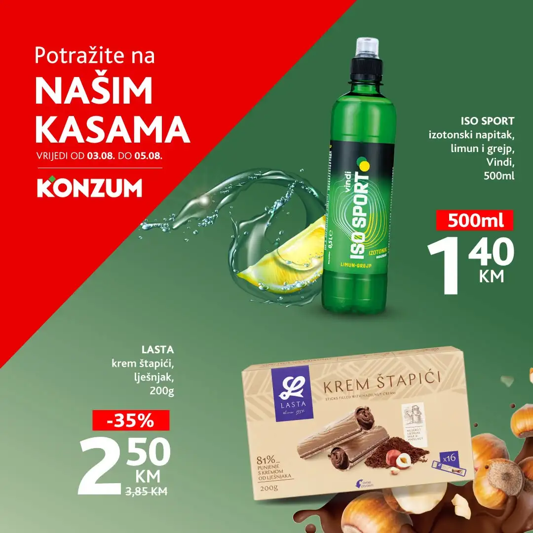 Konzum AKCIJA NA KASAMA 3-5.8.2026. - str. 1