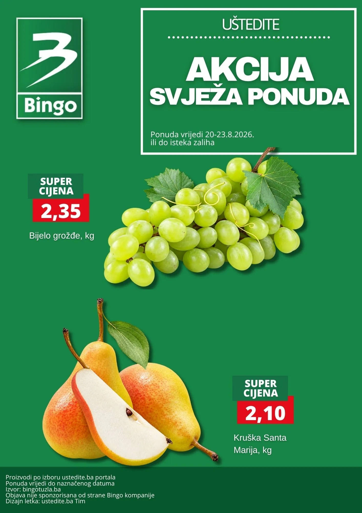 Bingo akcija SVJEŽA PONUDA 20-23.8.2026. - str. 1