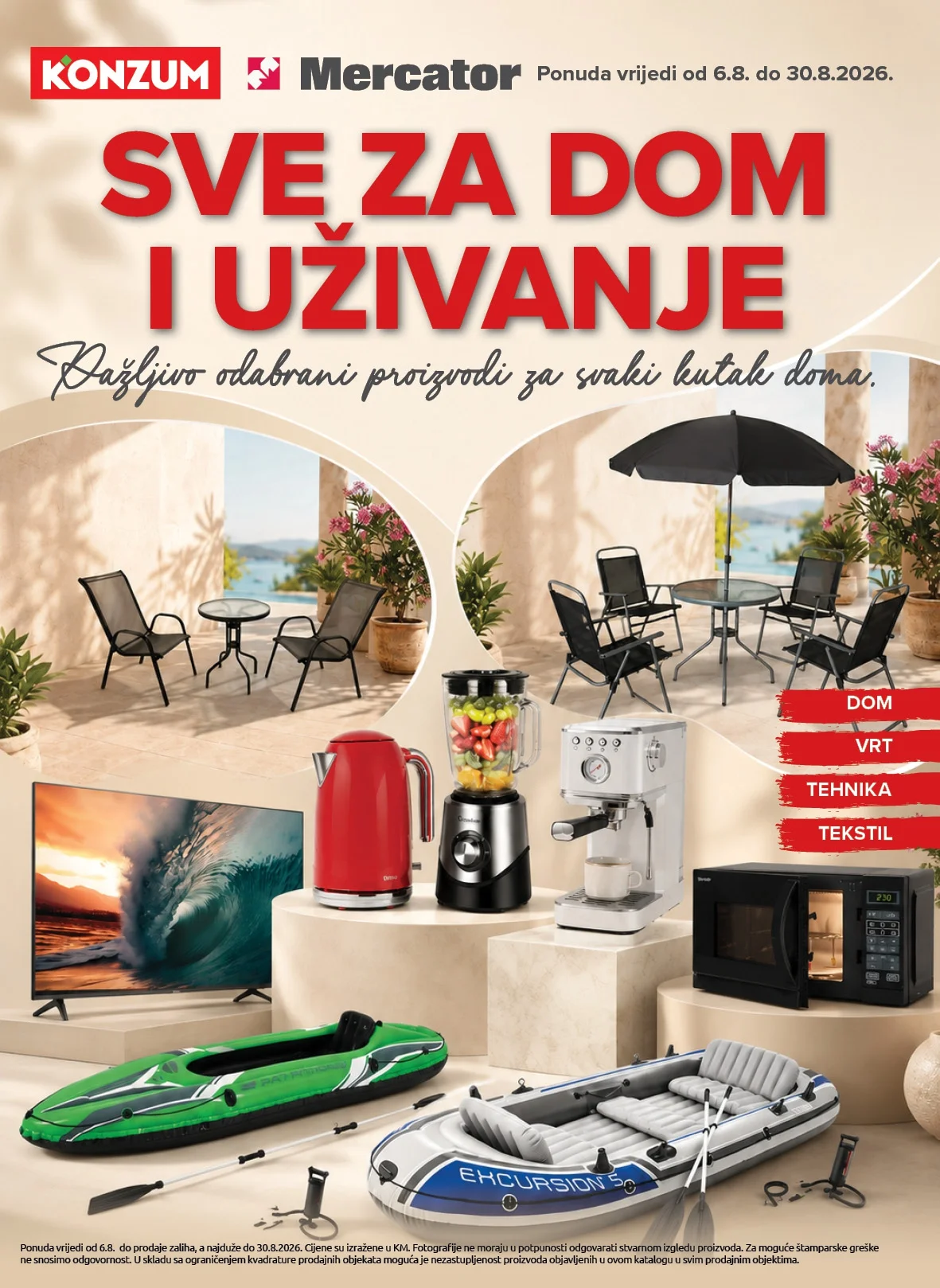 Konzum katalog SVE ZA DOM 6-30.8.2026. - str. 1