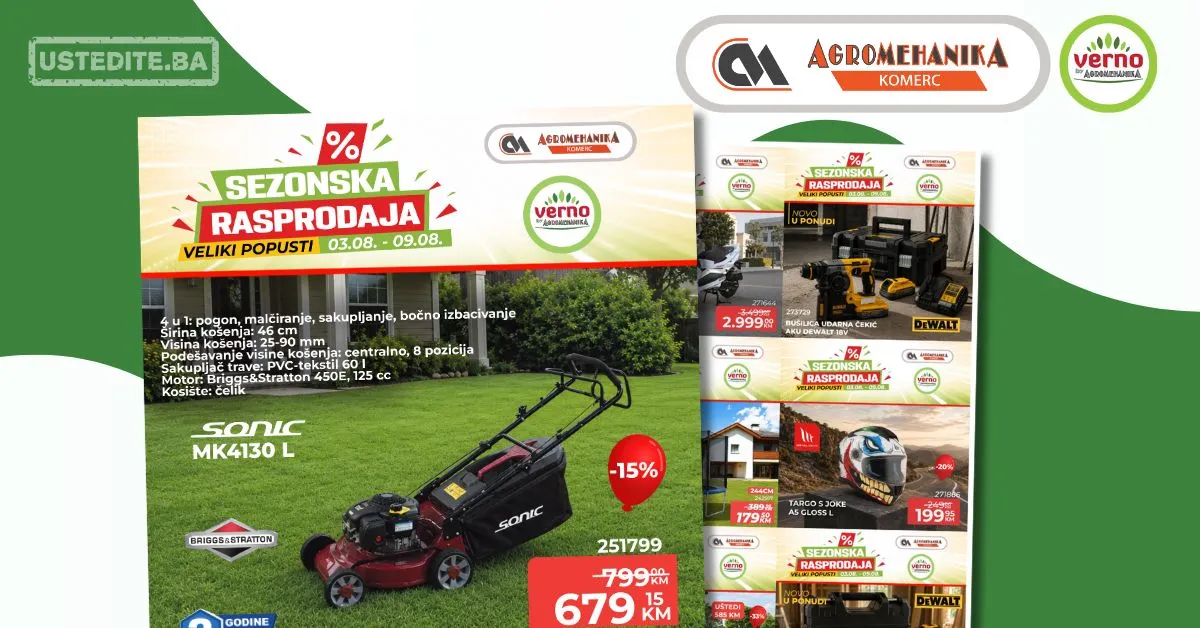 Verno by Agromehanika RASPRODAJA 3-9.8.2026.