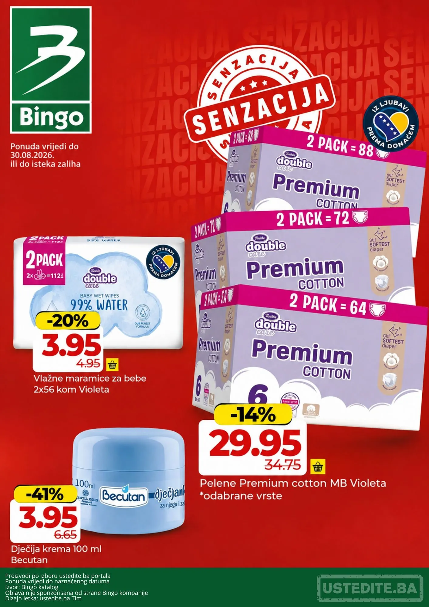 Bingo SENZACIONALNE CIJENE - akcija do 30.8.2026. - str. 1