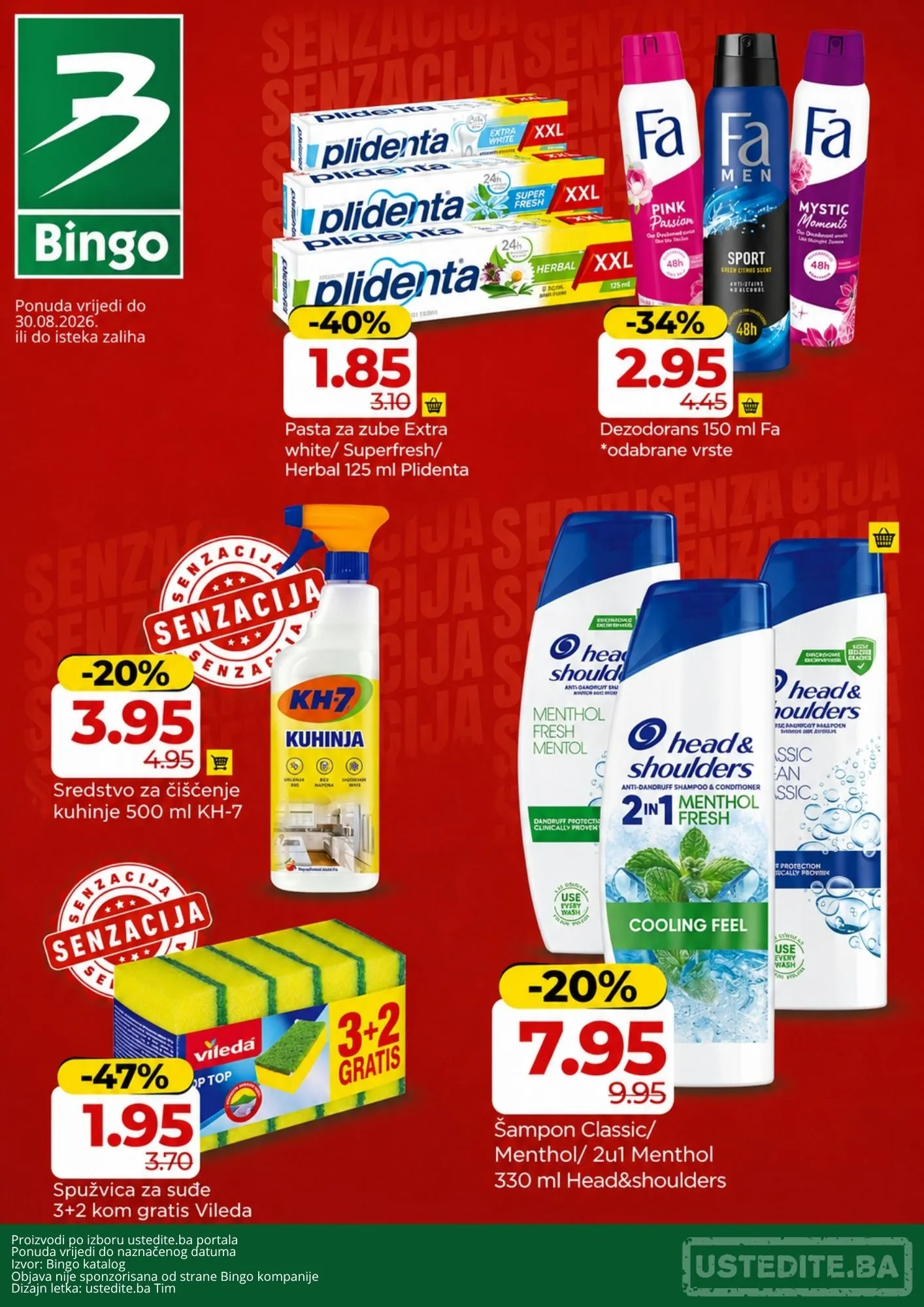 Bingo SENZACIONALNE CIJENE - akcija do 30.8.2026. - str. 1