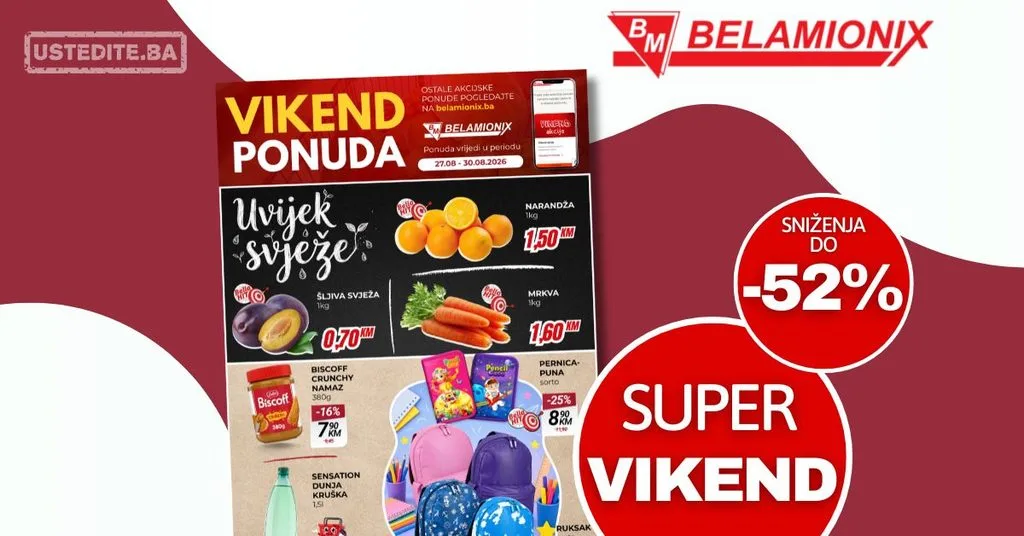 Belamionix vikend akcija 27-30.8.2026.