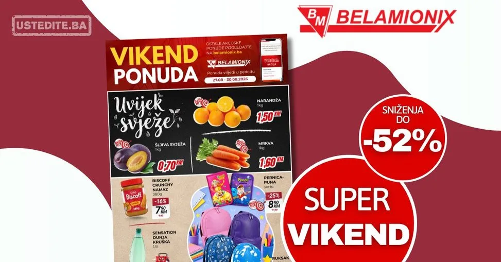 Belamionix vikend akcija 27-30.8.2026.