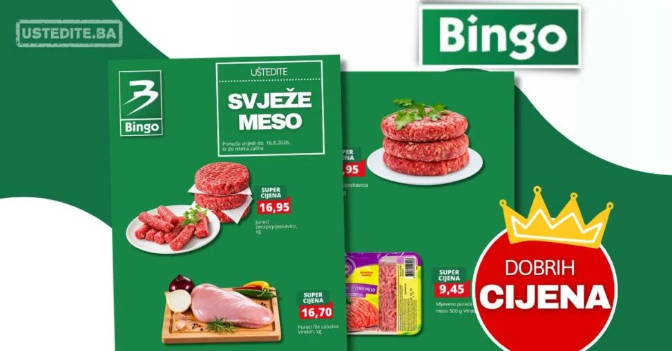 Bingo akcija MESNICA - sniženje do 16.8.2026. - str. 1