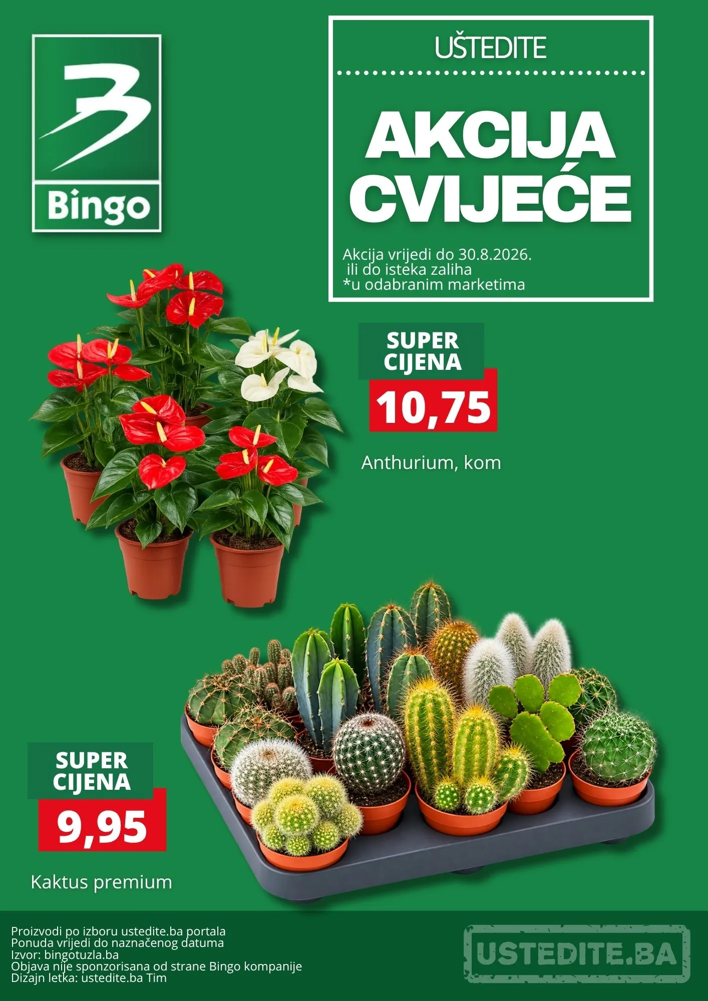 Bingo akcija CVIJEĆE - sniženje do 30.8.2026. - str. 1