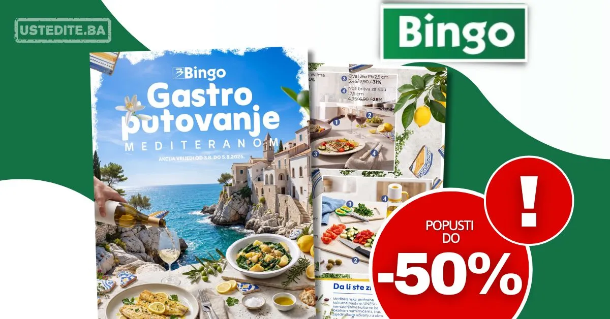 Bingo akcija GASTRO PUTOVANJE MEDITERANOM 3-5.8.2026.