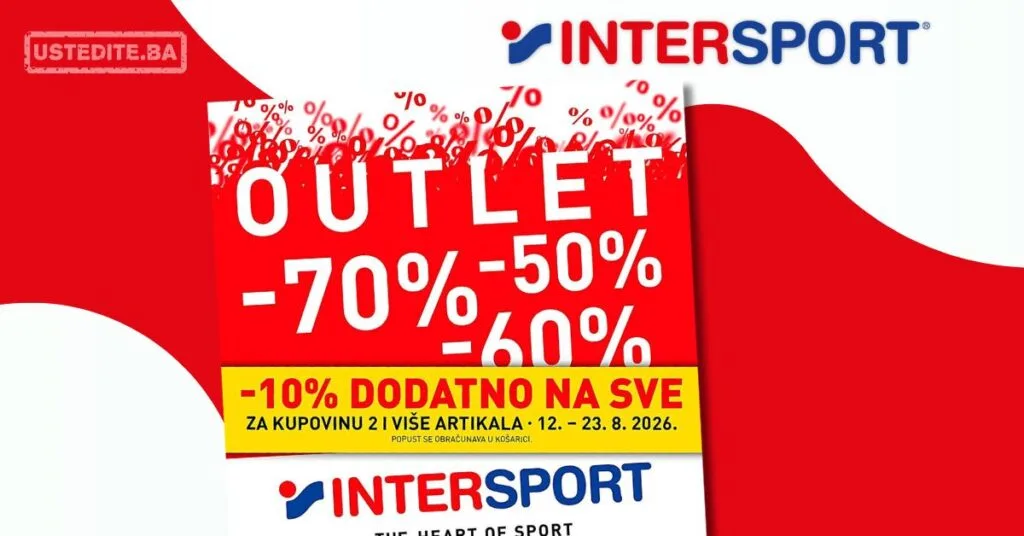 Intersport OUTLET - Dodatno sniženje na SVE 12-23.8.2026.