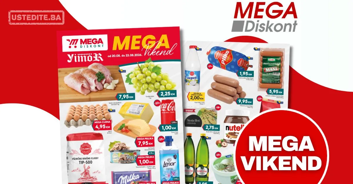 Mega Diskont vikend akcija 20-23.8.2026.
