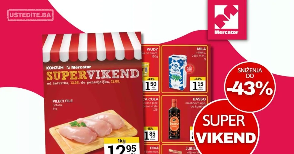 Mercator vikend akcija 13-17.8.2026.