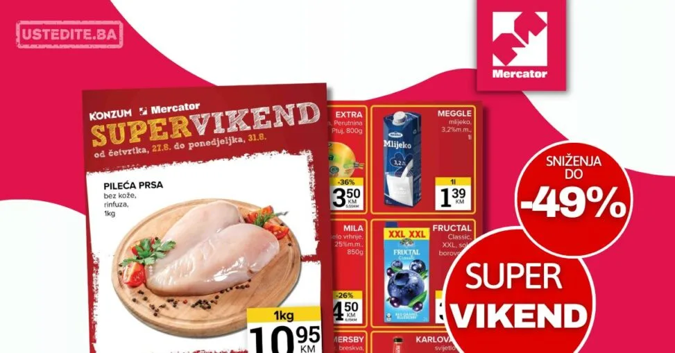 Mercator vikend akcija 27-31.8.2026.