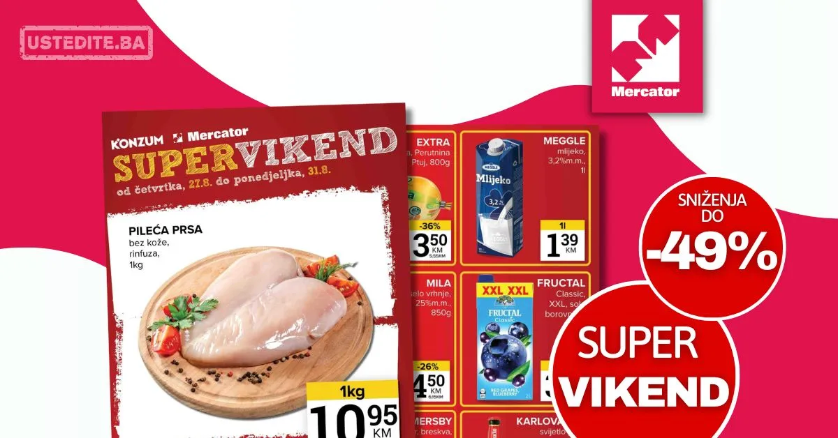 Mercator vikend akcija 27-31.8.2026.