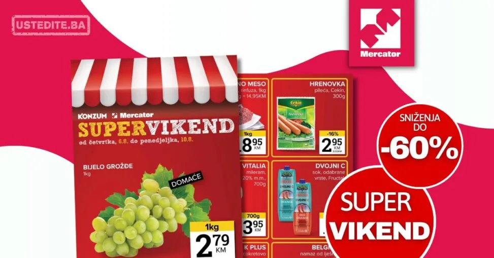Mercator vikend akcija 6-10.8.2026.