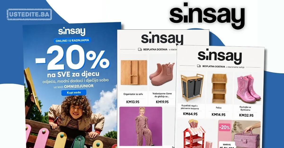 Sinsay SNIŽENJE 20% na SVE za djecu 27.8-2.9.2026.