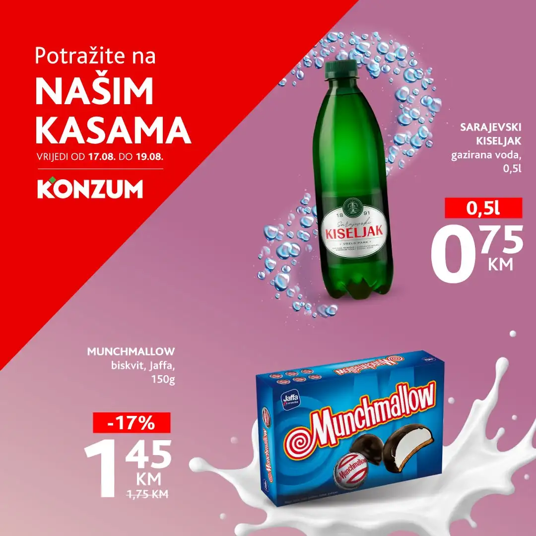 Konzum AKCIJA NA KASAMA 17-19.8.2026. - str. 1