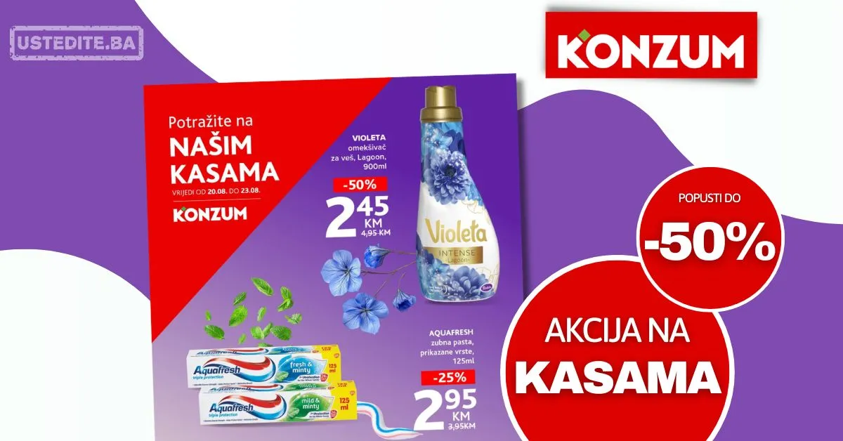 Konzum AKCIJA NA KASAMA 20-23.8.2026.