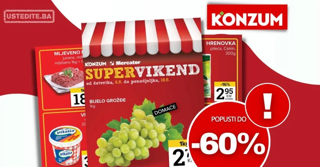 Konzum vikend akcija 6-10.8.2026.