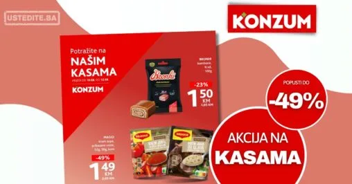 Konzum AKCIJA NA KASAMA 10-12.8.2026.