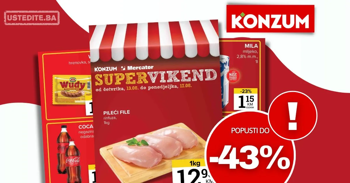 Konzum vikend akcija 13-17.8.2026.