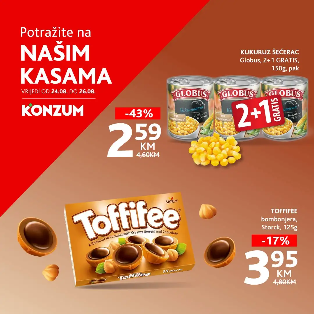 Konzum AKCIJA NA KASAMA 24-26.8.2026. - str. 1