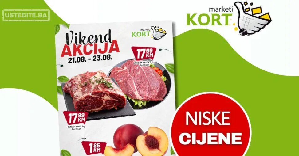 Kort vikend akcija 21-23.8.2026.