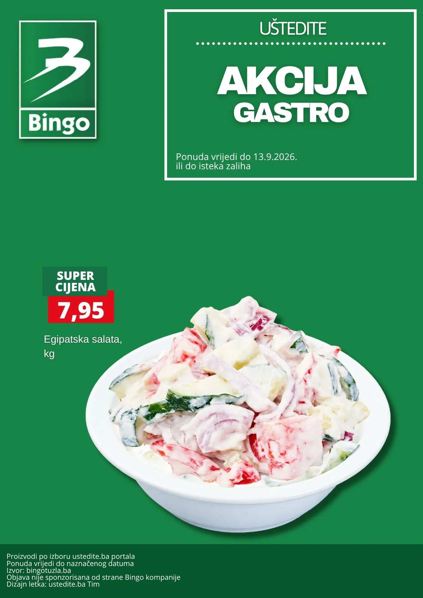 Bingo akcija GASTRO PONUDA - sniženje do 13.9.2026. - str. 1