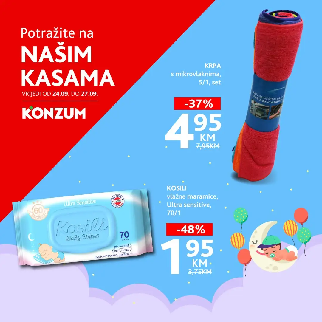 Konzum AKCIJA NA KASAMA 24-27.9.2026. - str. 1