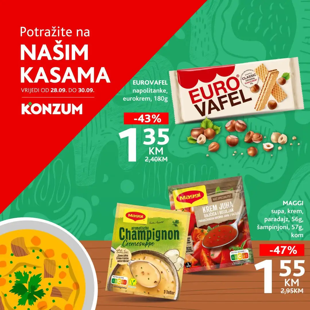 Konzum AKCIJA NA KASAMA 28-30.9.2026. - str. 1