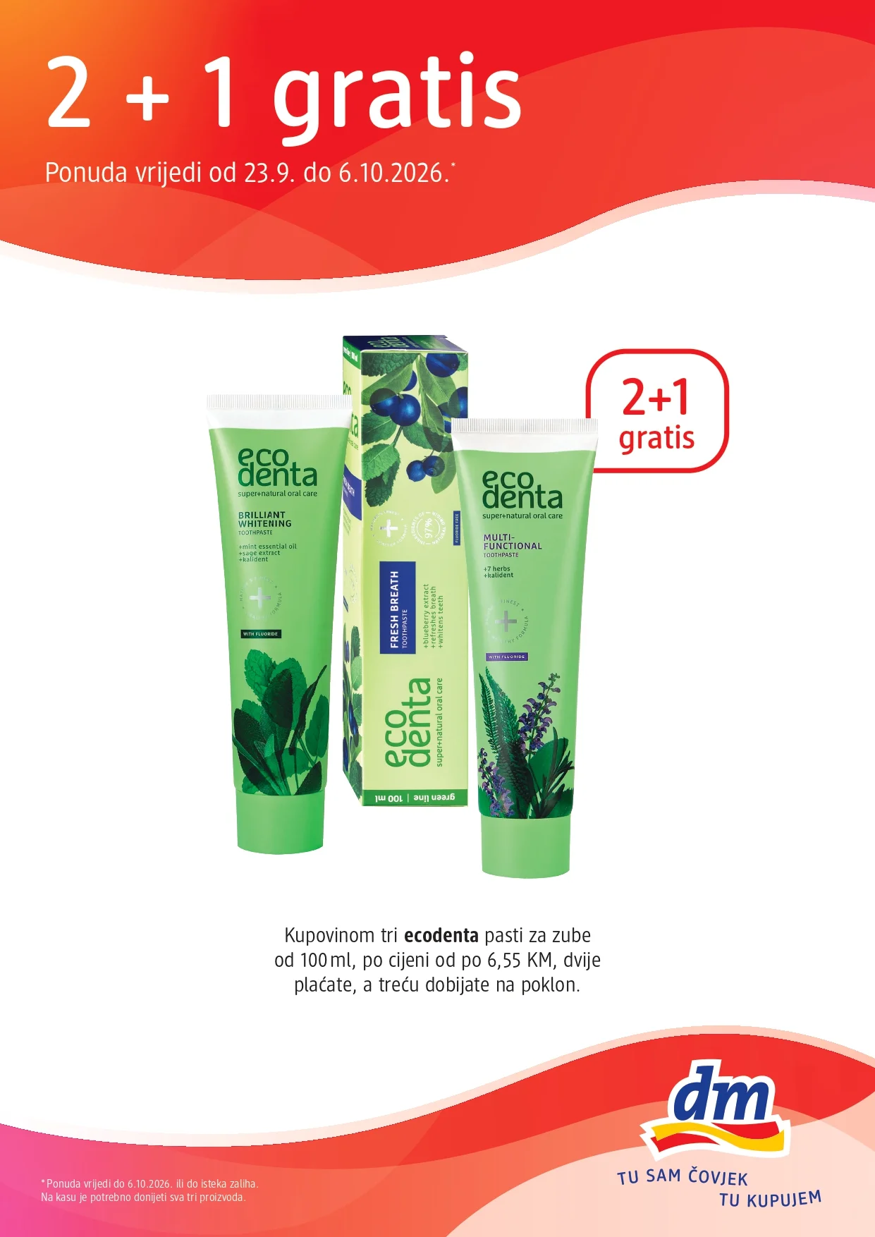 dm 2+1 GRATIS 23.9-6.10.2026. - str. 1