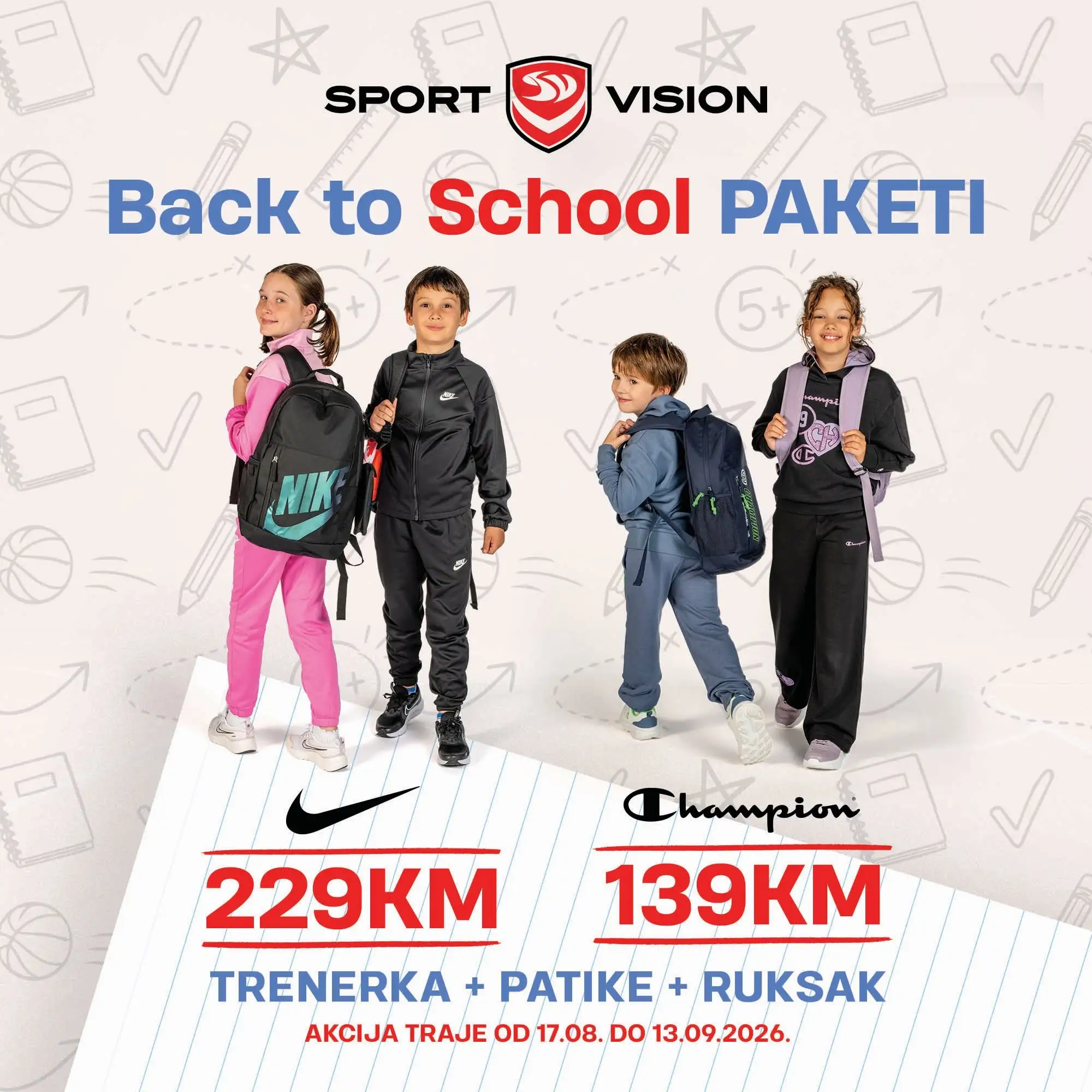 Sport Vision Back to School paketi: trenerka, patike i ruksak od 139 KM - str. 1