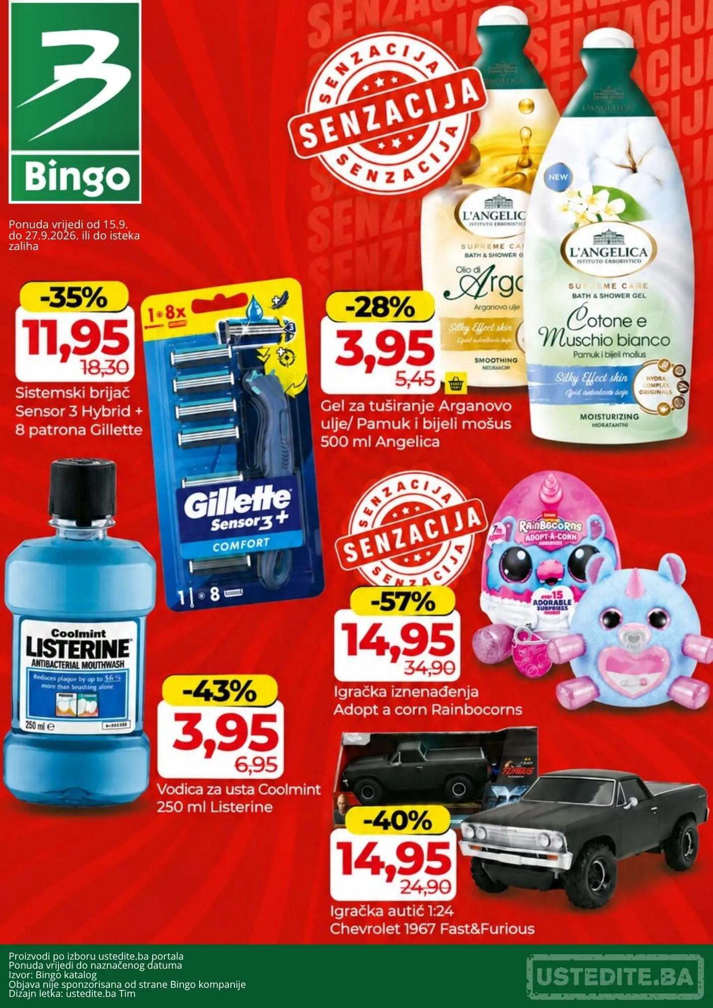 Bingo SENZACIONALNE CIJENE - akcija do 27.9.2026. - str. 1