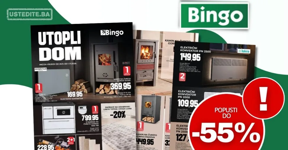 Bingo katalog Utopli dom: Kamini, grijalice i štednjaci 28.9-11.10.2026. - str. 16