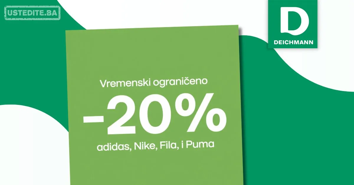 Deichmann SNIŽENJE na adidas, Nike, Fila i Puma | 8–14.9.2026.