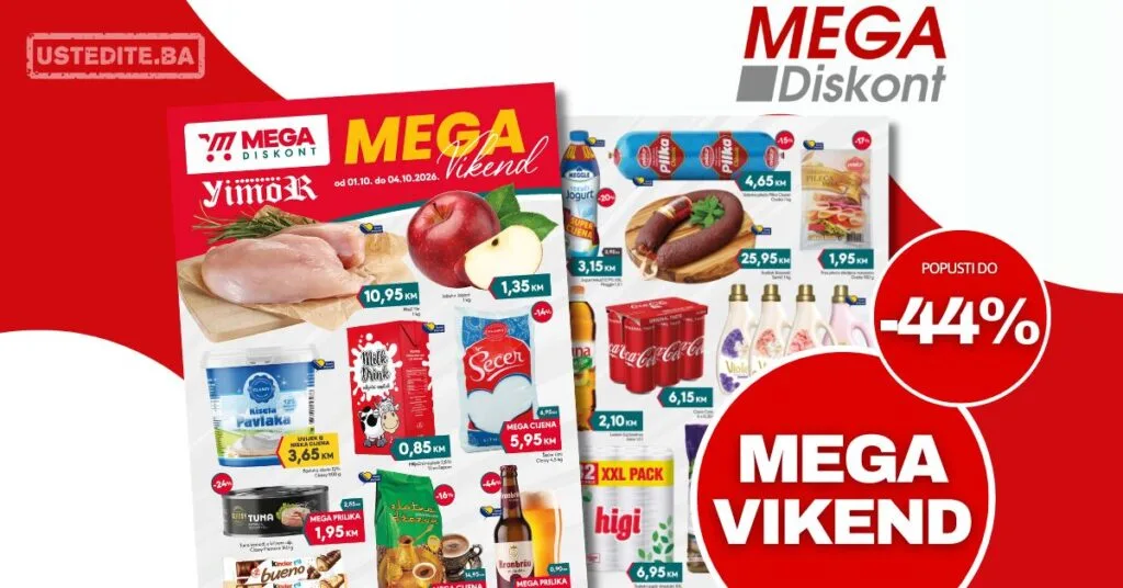Mega Diskont vikend akcija 1-4.10.2026.