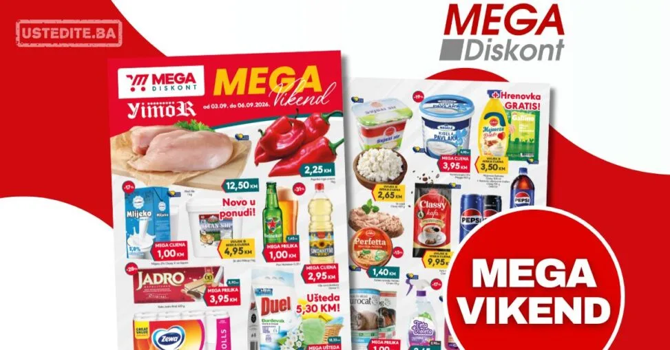 Mega Diskont vikend akcija 3-6.9.2026.
