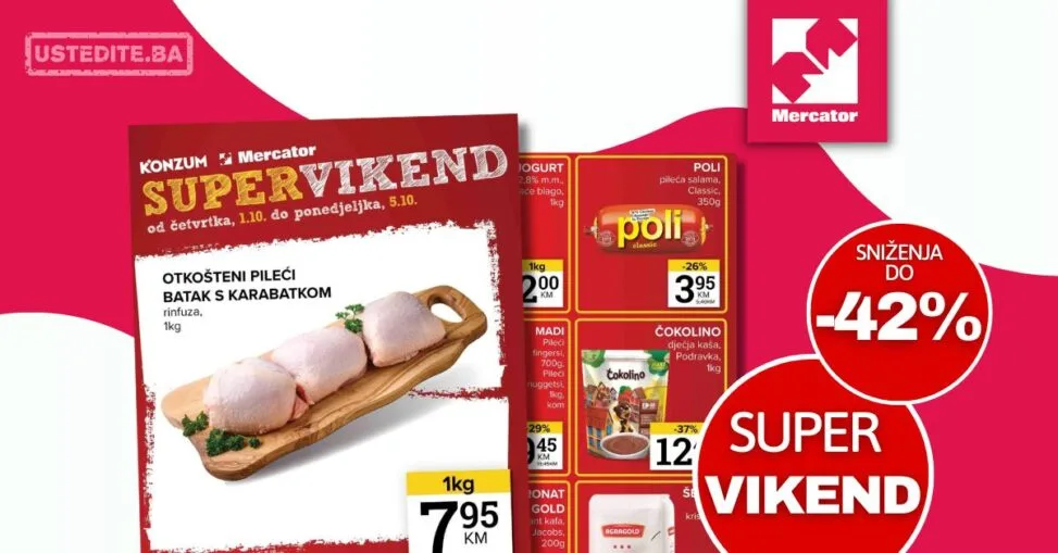 Mercator vikend akcija 1-5.10.2026.