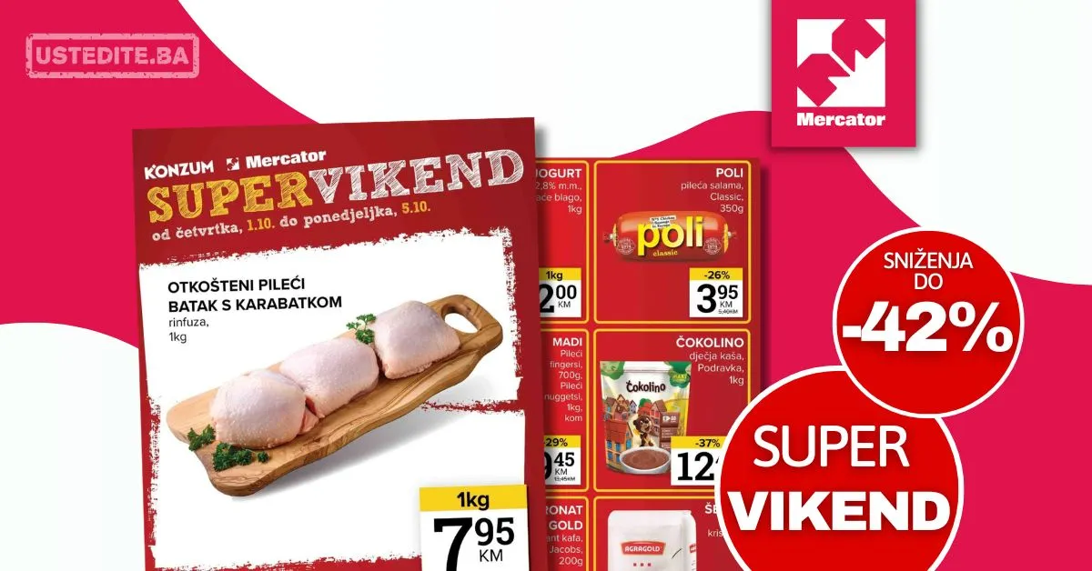 Mercator vikend akcija 1-5.10.2026.