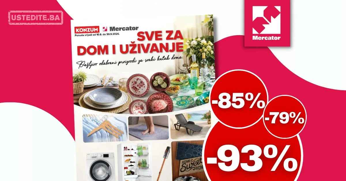 Mercator VELIKA RASPRODAJA - više od 450 artikala sniženo i do 93% 10-30.9.2026.